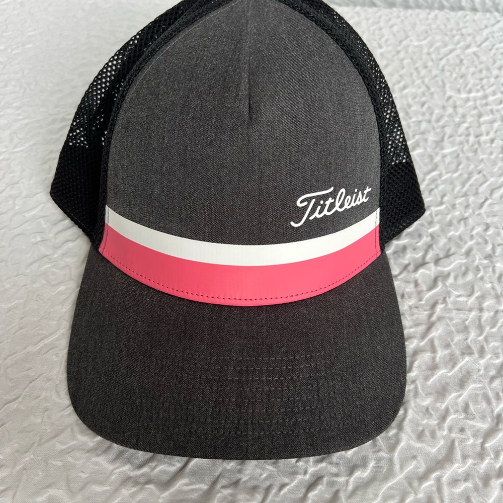 Titleist Grey and Pink Mesh Cap